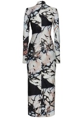 Roberto Cavalli Marmo Printed Chenille Dress