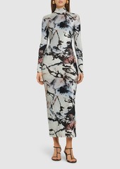 Roberto Cavalli Marmo Printed Chenille Dress