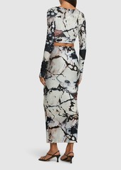 Roberto Cavalli Marmo Printed Chenille Top & Skirt