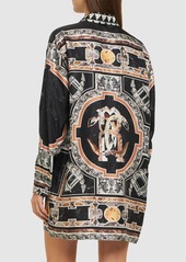 Roberto Cavalli Marmo Printed Silk Twill Shirt Dress