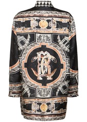 Roberto Cavalli Marmo Printed Silk Twill Shirt Dress