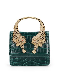 Roberto Cavalli Medium Roar Croc Embossed Bag