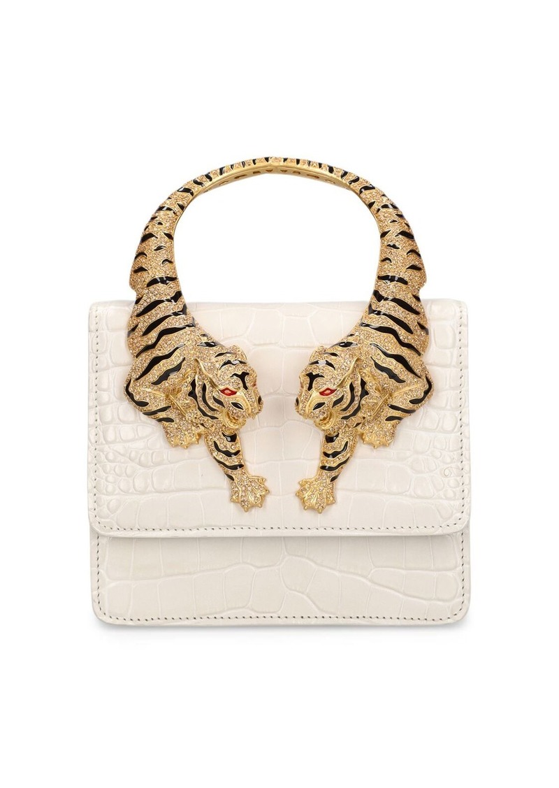 Roberto Cavalli Medium Roar Croc Embossed Bag