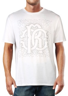 Roberto Cavalli Mens Embellished Wide Neck Logo T-Shirt