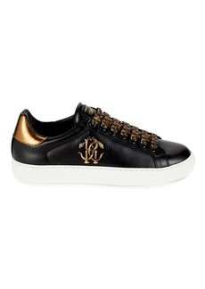 Roberto Cavalli Metallic Leather Low Top Sneakers