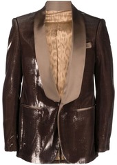 Roberto Cavalli metallic-sheen single-breasted blazer