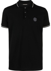 Roberto Cavalli Mirror Snake-embroidered polo shirt