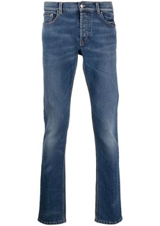 Roberto Cavalli monogram-embroidered skinny jeans