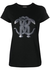 Roberto Cavalli monogram snake-print T-shirt