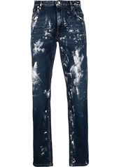 Roberto Cavalli paint-splatter slim jeans