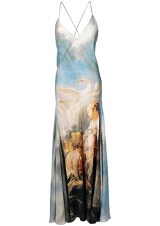 Roberto Cavalli painterly-print silk maxi dress