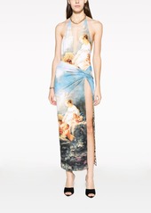 Roberto Cavalli Painting-print asymmetric skirt