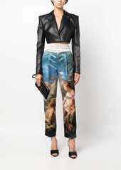 Roberto Cavalli painting-print silk tailored trousers