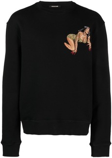 Roberto Cavalli patch-detail cotton sweatshirt