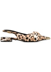 Roberto Cavalli Pettegole leopard-print slingback ballerinas