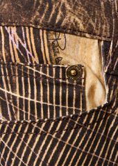 Roberto Cavalli Printed Cotton Drill Flared Pants