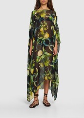 Roberto Cavalli Printed Silk Chiffon Caftan Dress