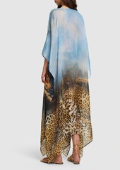 Roberto Cavalli Printed Silk Midi Kaftan Dress