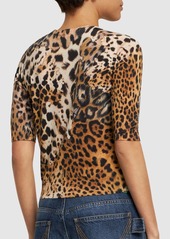 Roberto Cavalli Printed Wool & Silk Top