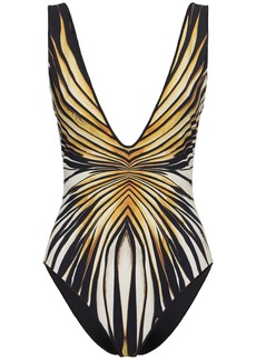 Roberto Cavalli Ray Of Gold Printed Lycra Swimsuit