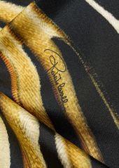 Roberto Cavalli Ray Of Gold Printed Silk Twill Dress