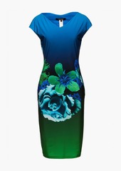 Roberto Cavalli - Dégradé floral-print jersey dress - Blue - IT 44