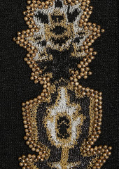 Roberto Cavalli - Embellished metallic ribbed-knit mini dress - Black - IT 36