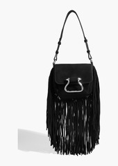 Roberto Cavalli - Fringed suede shoulder bag - Black - OneSize