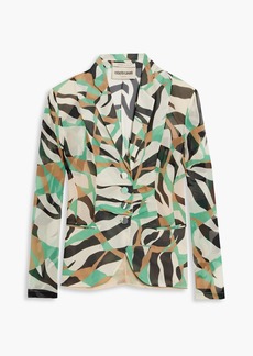 Roberto Cavalli - Pleated printed silk jacket - Neutral - IT 50