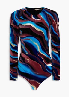 Roberto Cavalli - Printed chenille bodysuit - Blue - IT 44