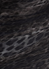 Roberto Cavalli - Ruched leopard-print tulle mini dress - Gray - IT 38