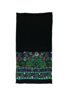 Roberto Cavalli Black and Multicolor Floral Print Scarf