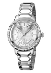 Roberto Cavalli By Franck Muller Women's Swiss Quartz Silver Stainless Steel Bracelet Watch, 34mm
