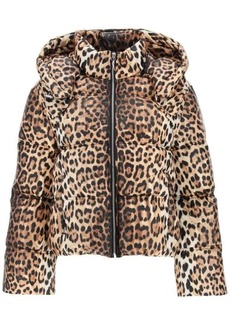 Roberto cavalli jaguar hooded puffer jacket
