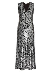 Roberto Cavalli Leopard-print sequin-embellished midi gown