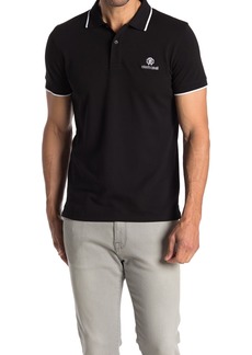 Roberto Cavalli Logo Embroidered Cotton Polo in Black at Nordstrom Rack