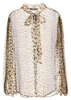 Roberto cavalli silk shirt with leopard print