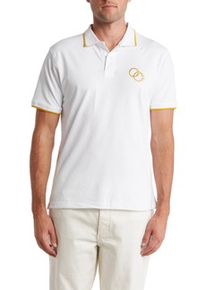 Roberto Cavalli Tipped Polo in White at Nordstrom Rack