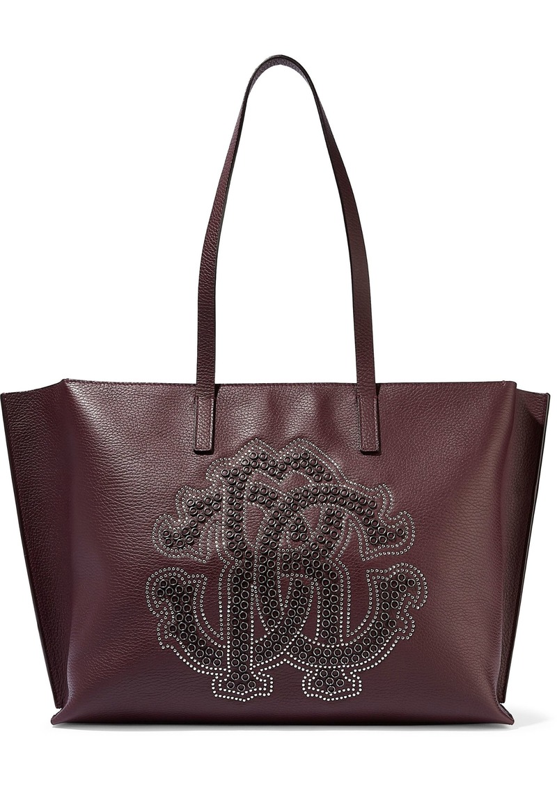 roberto cavalli pebble leather tote bag