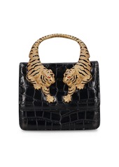 Roberto Cavalli Small Roar Croc Embossed Bag