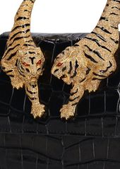 Roberto Cavalli Small Roar Croc Embossed Bag