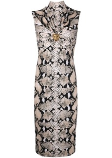 Roberto Cavalli snake-print fitted dress