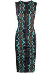 Roberto Cavalli snake-print midi dress