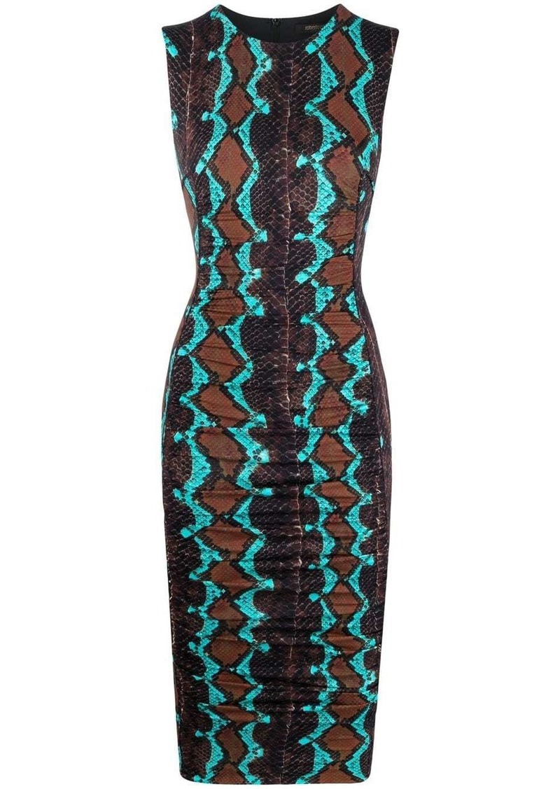 Roberto Cavalli snake-print midi dress