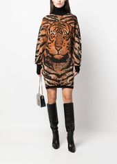 Roberto Cavalli tiger jacquard knitted dress