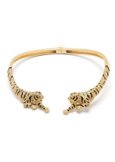 Roberto Cavalli tiger-pendant choker necklace