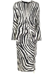 Roberto Cavalli zebra-print midi dress