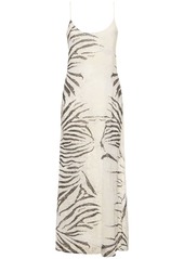 Roberto Cavalli Zebra Printed Viscose Devoré Long Dress