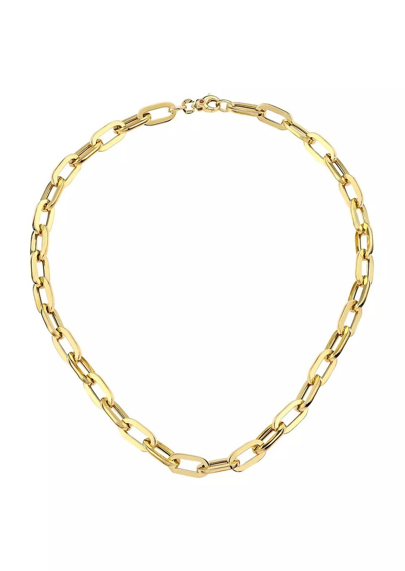 Roberto Coin 18K Yellow Gold Flat Oval-Link Chain Necklace/17"