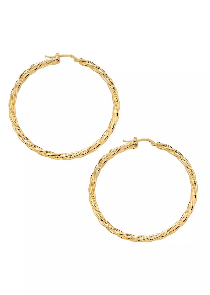 Roberto Coin 18K Yellow Gold Twisted Hoop Earrings/55MM